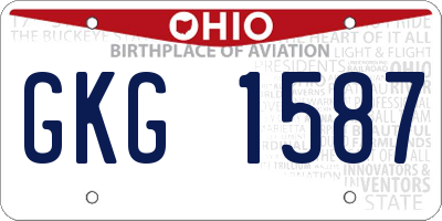 OH license plate GKG1587