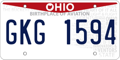 OH license plate GKG1594