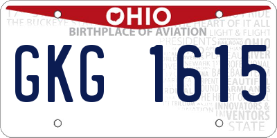 OH license plate GKG1615