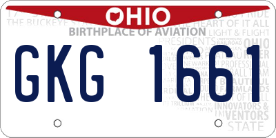OH license plate GKG1661
