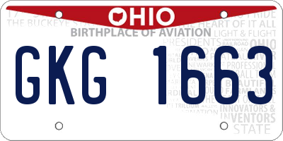 OH license plate GKG1663