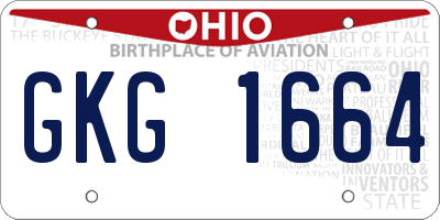 OH license plate GKG1664