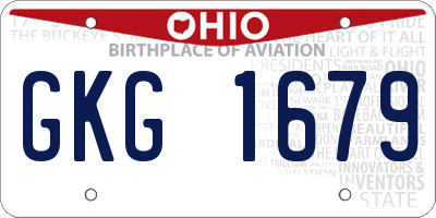 OH license plate GKG1679