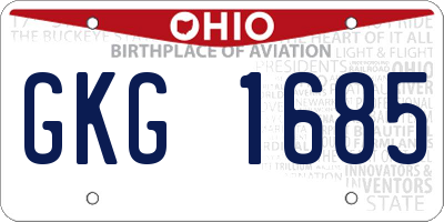 OH license plate GKG1685