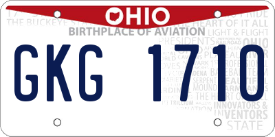 OH license plate GKG1710