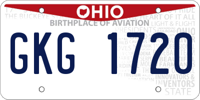 OH license plate GKG1720