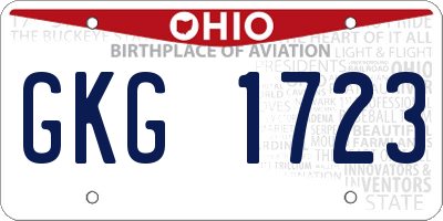 OH license plate GKG1723