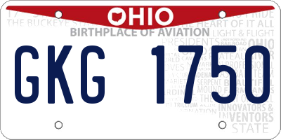 OH license plate GKG1750