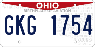 OH license plate GKG1754
