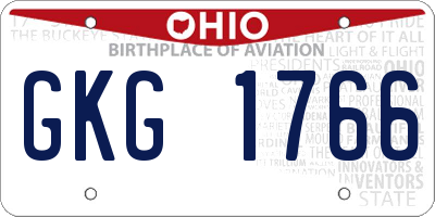 OH license plate GKG1766