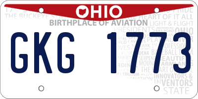 OH license plate GKG1773