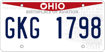 OH license plate GKG1798
