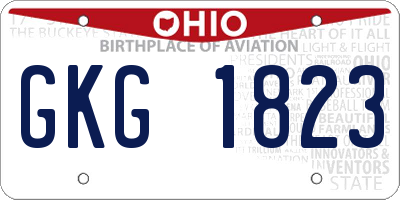 OH license plate GKG1823