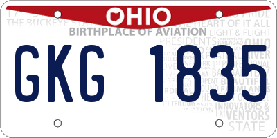 OH license plate GKG1835