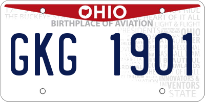 OH license plate GKG1901