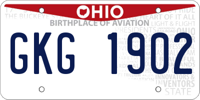 OH license plate GKG1902