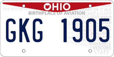 OH license plate GKG1905