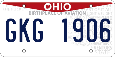 OH license plate GKG1906
