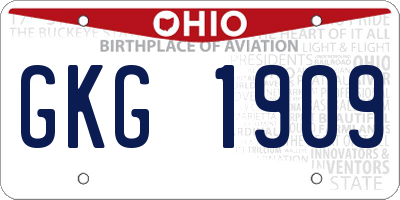 OH license plate GKG1909