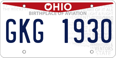 OH license plate GKG1930