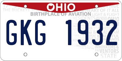 OH license plate GKG1932