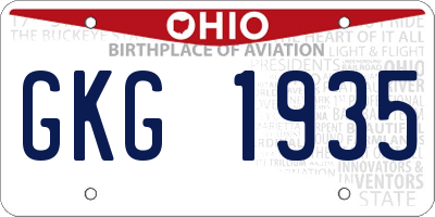 OH license plate GKG1935