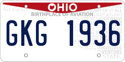 OH license plate GKG1936