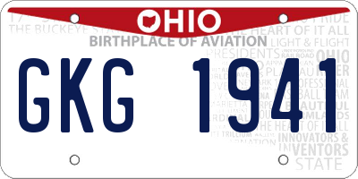 OH license plate GKG1941