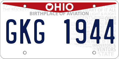 OH license plate GKG1944
