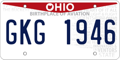 OH license plate GKG1946