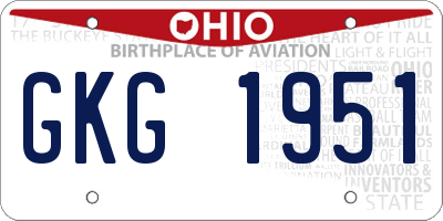 OH license plate GKG1951