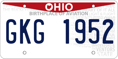 OH license plate GKG1952