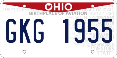 OH license plate GKG1955