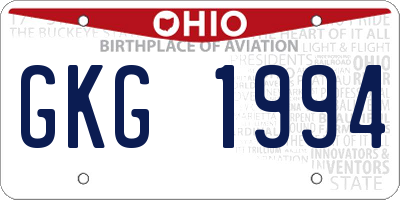 OH license plate GKG1994