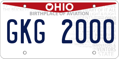 OH license plate GKG2000
