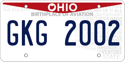 OH license plate GKG2002