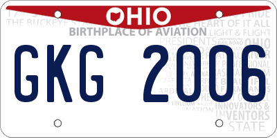 OH license plate GKG2006