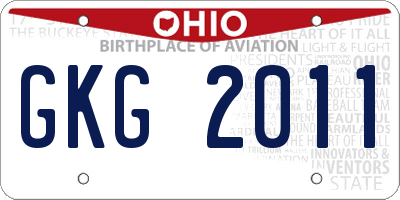 OH license plate GKG2011