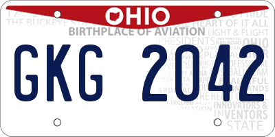 OH license plate GKG2042