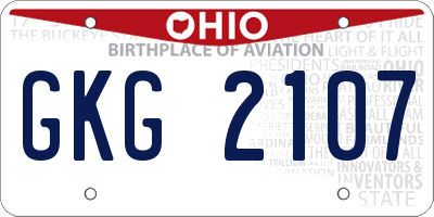 OH license plate GKG2107