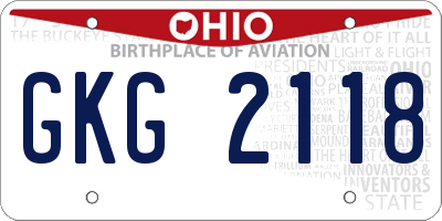 OH license plate GKG2118