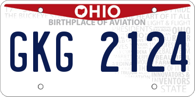 OH license plate GKG2124