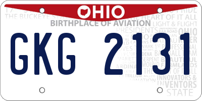 OH license plate GKG2131
