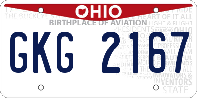 OH license plate GKG2167