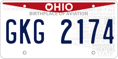 OH license plate GKG2174