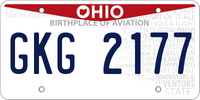 OH license plate GKG2177