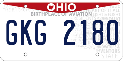 OH license plate GKG2180