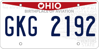 OH license plate GKG2192