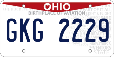 OH license plate GKG2229