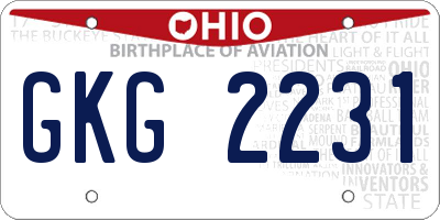 OH license plate GKG2231